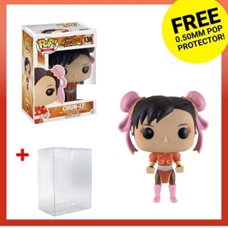 ฟิกเกอร์ Funko Pop Street Fighter Chun-Li Red Outfit 136 พร้อมตัวป้องกัน