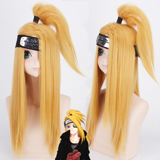 วิกผมคอสเพลย์ อะนิเมะ Akactuki ฮาโลวีน Deidara วิกผมคอสเพลย์ สําหรับผู้ชาย ผู้หญิง เด็ก วิกผมยาว สีทอง เครื่องแต่งกายคอสเพลย์ พร็อพ