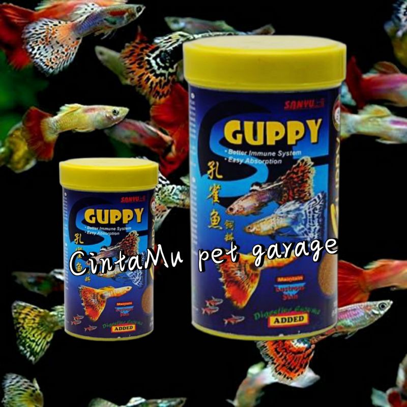 Sanyu guppy mirco multivitamin เพิ่มอาหารปลาหางนกยูงเม็ด makanan ikan guppy 50g/155g XHBAE