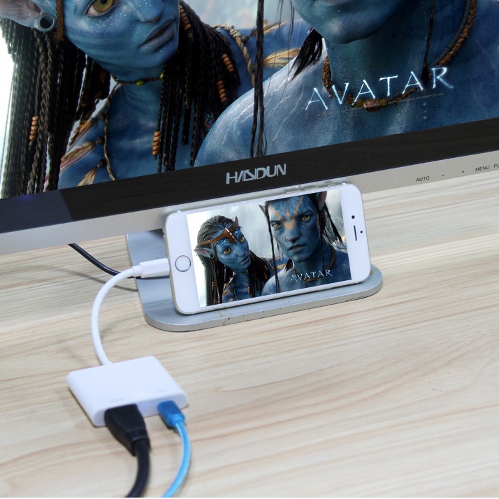 ❤️พร้อมส่ง🍎phone To HDMI Adaptor ios Digital AV Adaptor พร้อมพอร์ตชาร์จ สำหรับ iOS tablet สำหรับ HD TV Monitor 1080P - รูปที่ 4