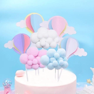 ลายมาใหม่🎈🎈 ป้ายปักเค้ก HBD ป้ายปักรูปก้อนเมฆ CAKE Happy Birthday อุปกรณ์ตกแต่งเค้ก C22