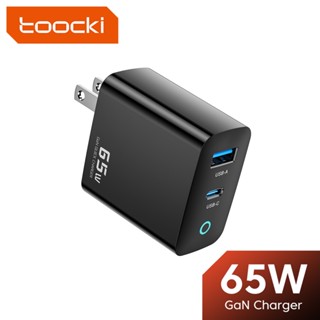 Toocki 65W GaN Charger Fast Charging 3.0 PD USB Type C Wall Adapter With LED For Samsung Xiaomi