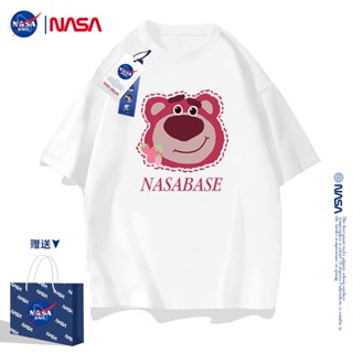 NASA ร่วมแขนสั้นเสื้อยืดฤดูร้อนคู่ชุดฤดูร้อน 2022 กระแสน้ำใหม่แบรนด์ ins super hot white topเสื้อเชิ้ตแขนสั้นเสื้อย_49