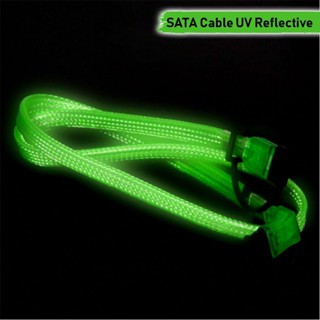 [CoolBlasterThai] SATA Cable VIZO UV Green Reflective 90-180 Degrees