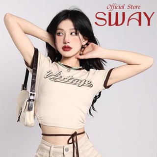 SWAY  เสื้อยืด เสื้อแฟชั่น หลวม ins พิเศษ คุณภาพสูง รุ่นใหม่ S071164 36Z230909