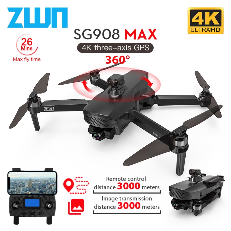 ZLL SG908 MAX / SG908 Pro 4K Profesional Camera Drone With WiFi 3KM GPS ...
