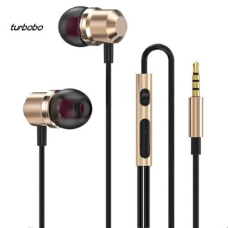 Turbobo หูฟังอินเอียร์ สเตอริโอเบสหนัก แบบมีสาย แม่เหล็ก 3.5 มม. พร้อมไมโครโฟน สําหรับเล่นกีฬา