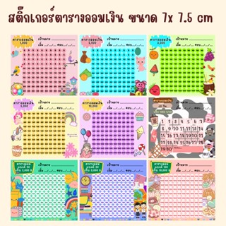 สติ๊กเกอร์ตารางออมเงินขนาดมินิ (ไม่รวมออมสินนะครับ)