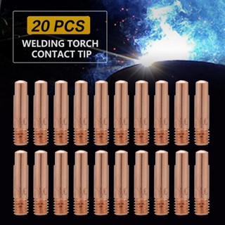 READY STOCK เครื่องมือเชื่อมคอนแทคทองแดง 20 ชิ้นสําหรับ 15AK Mig/Mag Welding Torch Consumables 0.8/1.0มม.