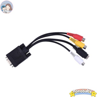 Vga SVGA TO S-Video 3 RCA Composite AV TV Out อะแดปเตอร์แปลงสายเคเบิ้ล PC Cord Standard Sub-D VGA Input