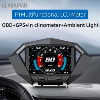 BAlabamar มาตรวัดความลาดเอียง จอ Lcd Gps Obd2 ดิจิทัล เข็มทิศ สัญญาณเตือนความเร็วสูง สําหรับรถยนต์