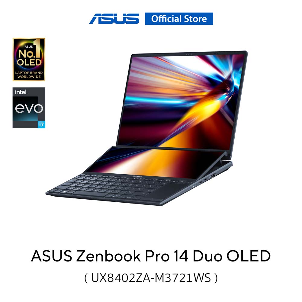 ASUS ZenBook Pro 14 Duo OLED (UX8402ZA-M3721WS), 14.5 inch Dual-screen laptop, 2.8K OLED, Intel 12th