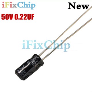 50PCS Higt quality 50V0.22UF 5*11mm 0.22UF 50V 5*11 Electrolytic capacitor