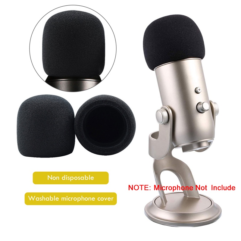 แผ่นโฟมฟองน้ํากรองเสียงไมโครโฟน สีดํา สําหรับ Blue Yeti Pro Condenser Mic 1 ชิ้น