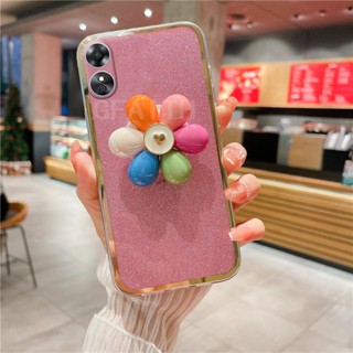 เคสโทรศัพท์มือถือแบบแข็ง กันกระแทก พร้อมที่ตั้งวาง ลายกลีบดอกไม้ หลากสี สําหรับ OPPO A78 5G A78 A78 2023