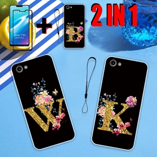 2 IN 1 เคสโทรศัพท์ VIVO Y81 Y81i พร้อมกระจกนิรภัยกันรอยหน้าจอ เซรามิค แบบโค้ง ฟิล์มนิรภัย ลายตัวอักษร