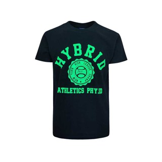 Hybrid T-shirt Men  ไฮบริดเสื้อยืดผู้ชายแขนสั้น สีดำ(Black)MTS-1337-BL