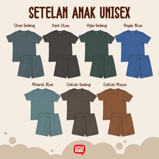 Littlerebel Setelan Anak Polos Unisex usia 1 - 9 Tahun