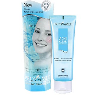 PROVAMED ACNICLEAR CLEANSING GEL 120ml. เจลล้างหน้าสำหรับสิว ผิวมัน สูตรอ่อนโยน 120 ml