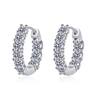 moissanite diamond hoop earrings for girl ต่างหูห่วง ประดับเพชรโมอิส 1.8ct