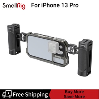 SmallRig Video Rig Kit for iPhone 13 Pro with Dual Handles, Aluminum Mobile Phone Stabilizer Kit with Dual Cold Shoes, Smartphone Video Rig Set for Filmmaking/ Videography/ Live Streaming/ Vlog-3607