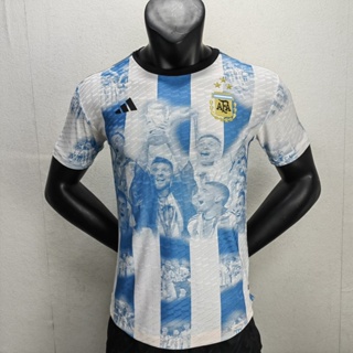 [Player Version] เสื้อยืดแขนสั้น พิมพ์ลายฟุตบอล World Cup Argentina Champion คุณภาพสูง 2223