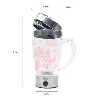 แก้วปั่นอัตโนมัติ AUTO STIRRING MUG แก้วปั่น ขนาด 350 มล.(ลายปลาสีชมพู)