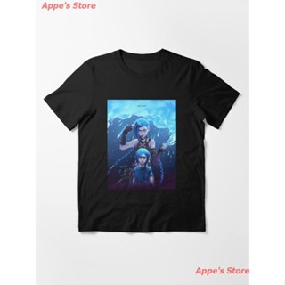 LOL Arcane Jinxxx Essential T-Shirt เกมจลาจล เสื้อยืดพิมพ์ลาย เสื้อยืดคู่รัก