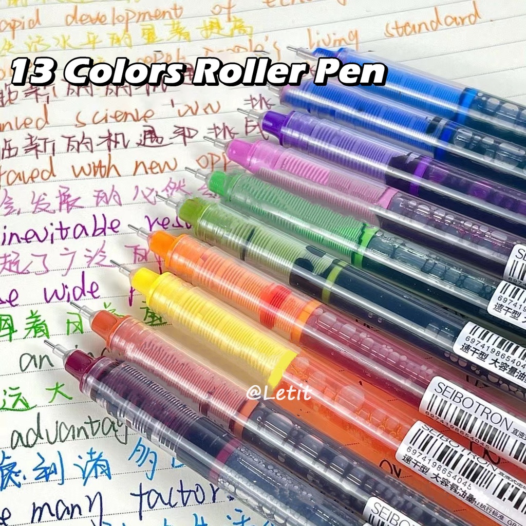 ปากกาเจล 0.5 มม. ปากกาโรลเลอร์ 8 สี ราคาถูก เขียนลื่น แห้งไว ปากกาเจลหลากสี ความจุขนาดใหญ่ สำหรับการทดสอบ ปากกาเจลสี