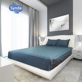 Synda​ ผ้าปูที่นอนรัดมุม รุ่น Micro Plus Cotton ทอ 520 เส้นด้าย ลาย SHINING NAVY