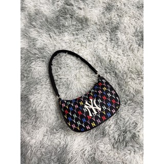 ✅ สินค้าใหม่ พร้อมส่ง! MLB NY monogram rainbow jacquard hobo bag