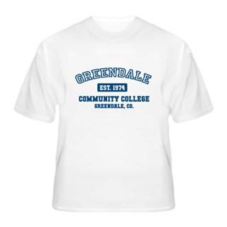 เสื้อยืดผ้าฝ้ายพรีเมี่ยม เสื้อยืด ผ้าฝ้าย ใส่สบาย พิมพ์ลาย Greendale Community สําหรับผู้ชาย 32IDemod94