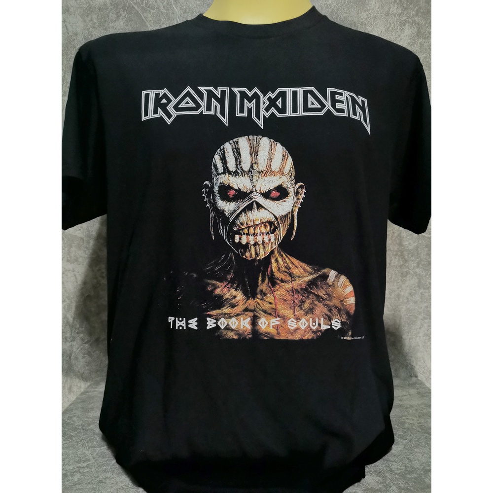 เสื้อยืดเสื้อวงนำเข้า Iron Maiden The Book of Souls Heavy Metal Megadeth Metallica Kiss Rock Style Vintage T-Shirt_24