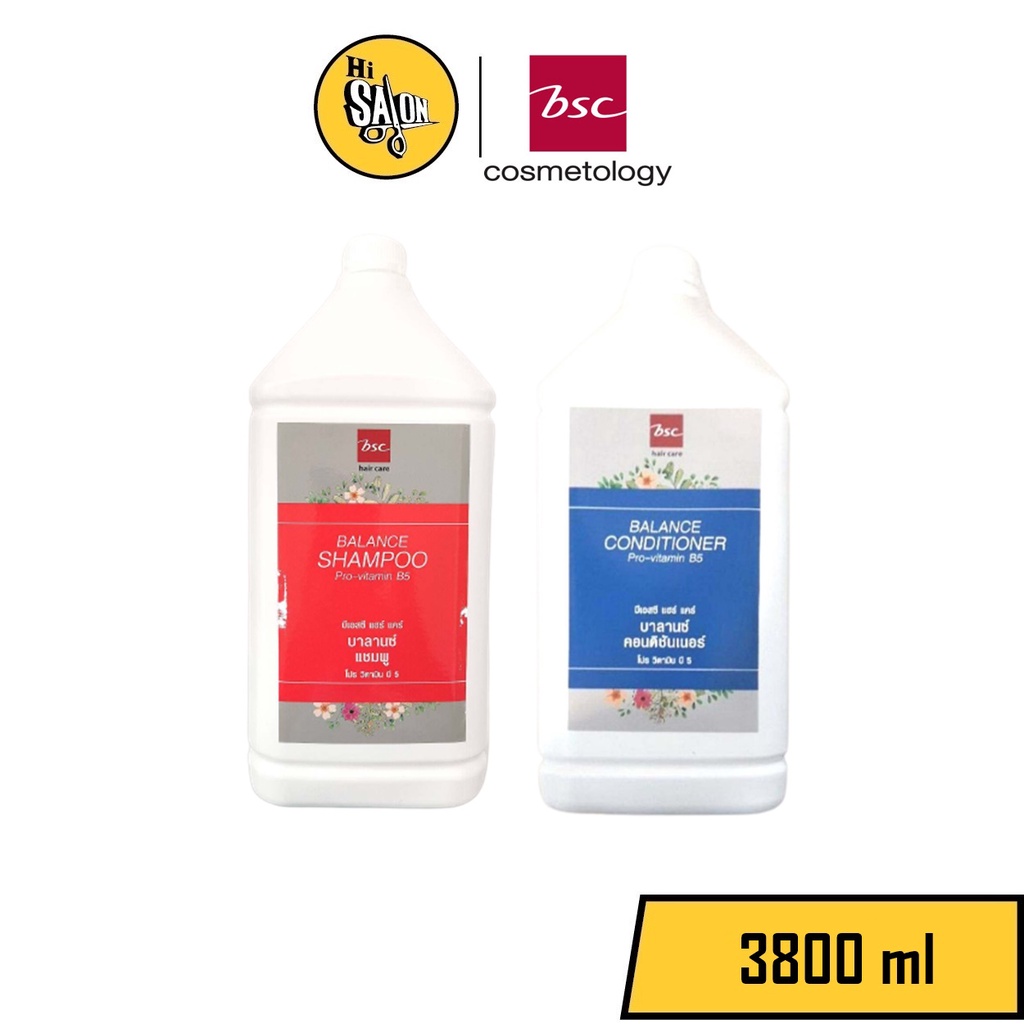 BSC แชมพูและครีมนวดแกลลอน 3800 มล. สูตร Balancing ช่วยรักษาสมดุลและขจัดความมัน