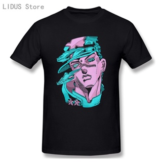 เสื้อยืดสไตล์เกาหลี แฟชั่น Jojo แปลกเสื้อผจญภัยผู้ชายแขนสั้น Retrowave นีออน Tshirt มังงะเสื้อยืด Vaporwave ญี่ปุ่นอะนิเ