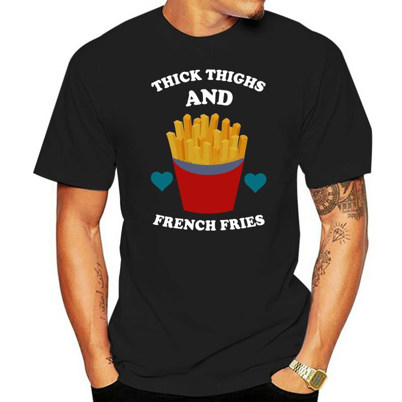 พิมพ์ Finest ต้นขาหนาและ French Fries Men TShirt Men TShirt แขนสั้นผ้าฝ้าย