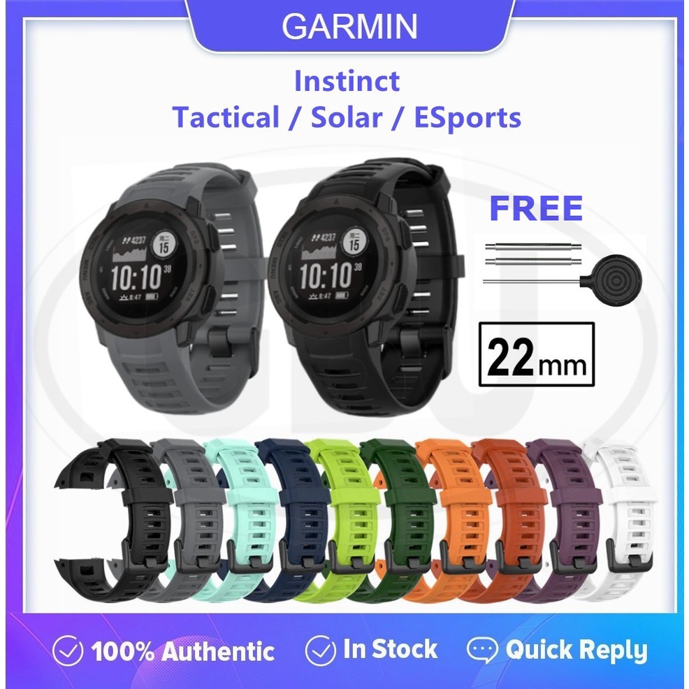 Garmin Instinct/Instinct Tactical/Instinct Solar/Instinct Esports สายซิลิโคนนุ่ม ขนาด 22 มม.