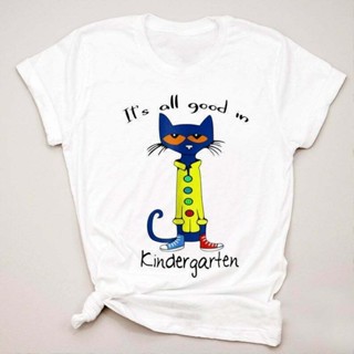 summer Best Sale Its All Good In Kindergarten Classic Mens cotton TShirt Pete The Cat Kindergarten Funny Gi Fathers D