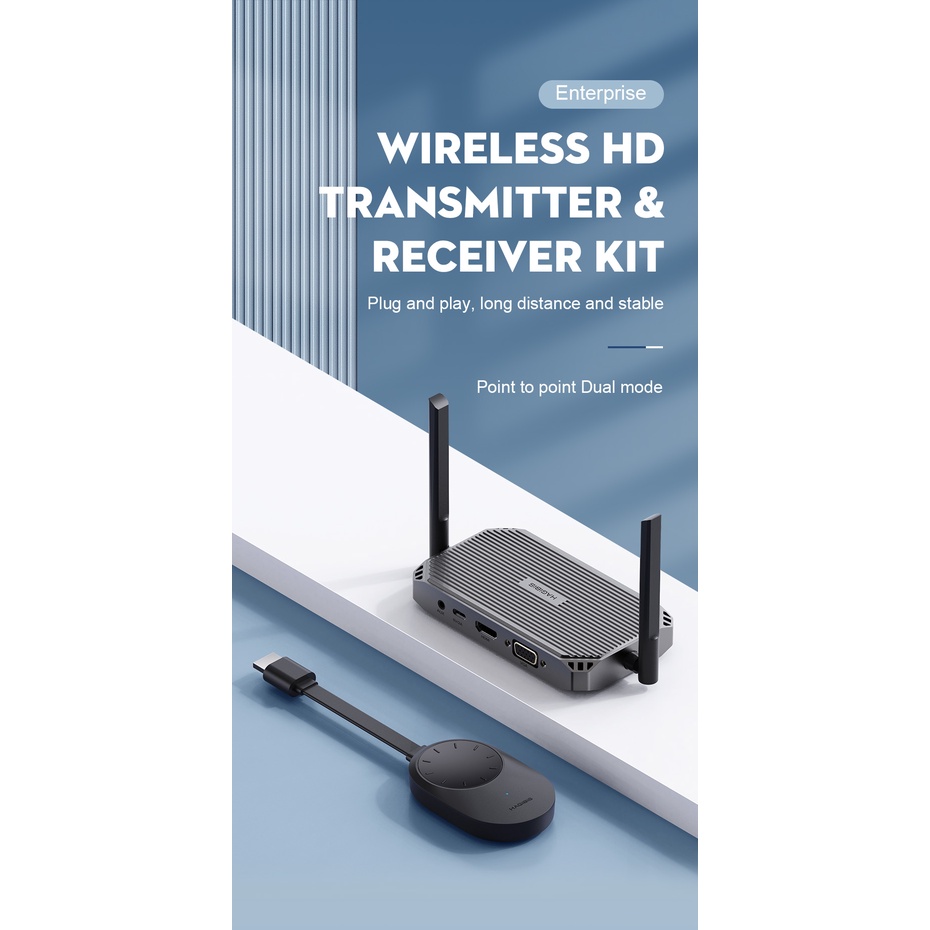 HAGIBIS ตัวรับและส่งสัญญาณ Dongle Wireless Wireless Extender Plung&Play Wireless HDMl