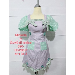 เดรสสั้น สีม่วง MINLADA SIZE M มือหนึ่งป้ายห้อย