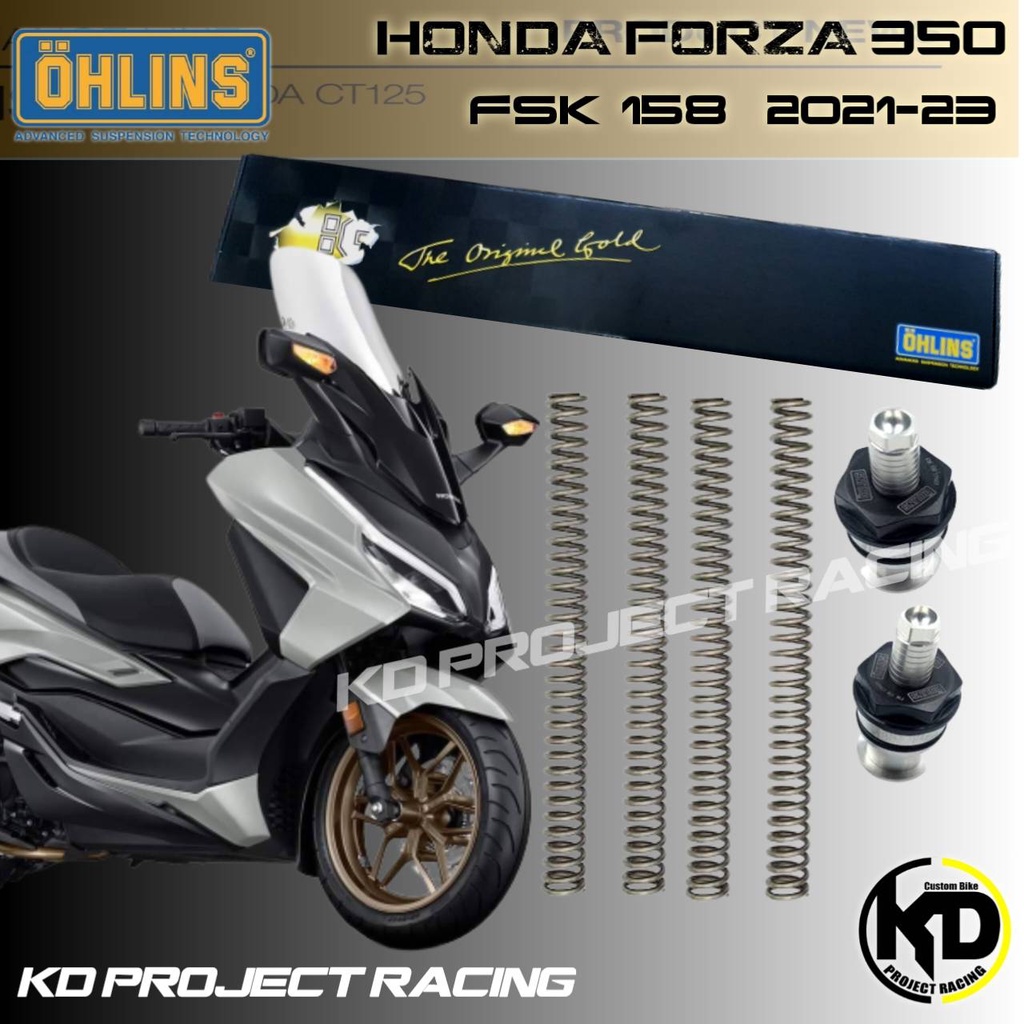 [โค้ด SKHIGH15 ลด 1000.-]สปิงโช๊คหน้า Ohlins FSK 158 Honda Forza 350 / 2020-23
