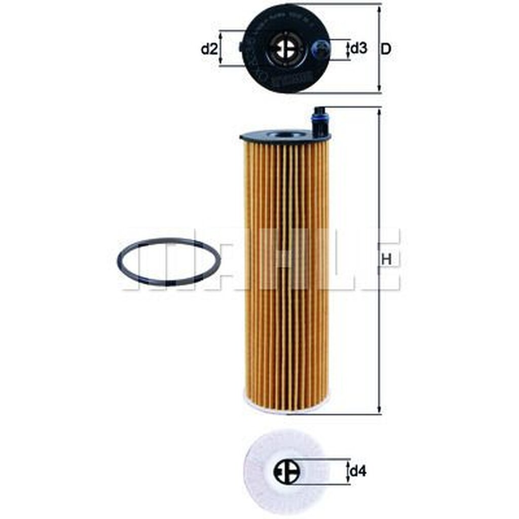 OX 823-6D กรองน้ำมันเครื่อง BENZ OM654 OM656 ดีเซล / W205 W118 C257 W213 W167 ยี่ห้อ MAHLE