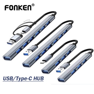 Fonken อะแดปเตอร์ฮับ USB 3.0 Type C 7 พอร์ต ความเร็วสูง สําหรับแล็ปท็อป พีซี ฮาร์ดไดรฟ์ เมาส์ คีย์บอร์ด