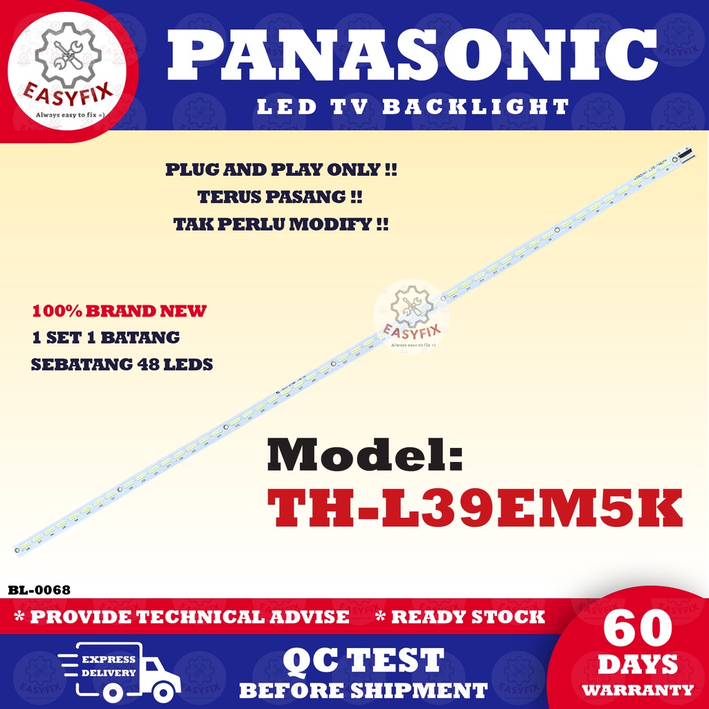 INCH TH-L39EM5K TV 39 (TV LAMP) 39" PANASONIC LED BACKLIGHT Mla9 ( LAMP) "
