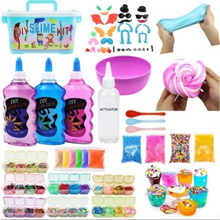 (ขายดีที่สุด) DIY Slime Kit  ชุดทำสไลม์ พร้อมกริสเตอร์ ชุดใหญ๋ สุดคุ้ม