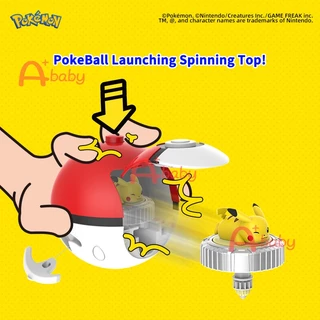 Pokemon Spinning Tops ลูกข่าง ของเล่นฟิกเกอร์ (เบย์เบลด ไจโร ไจโรสโคป) พร้อมฟิกเกอร์ PokeBall Launcher (Pikachu Eevee Squirtle Charmander Mew)