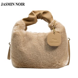 Jasmin NOIR กระเป๋าถือ กระเป๋าสะพายข้าง ขนเฟอร์ เรียบง่าย สําหรับผู้หญิง