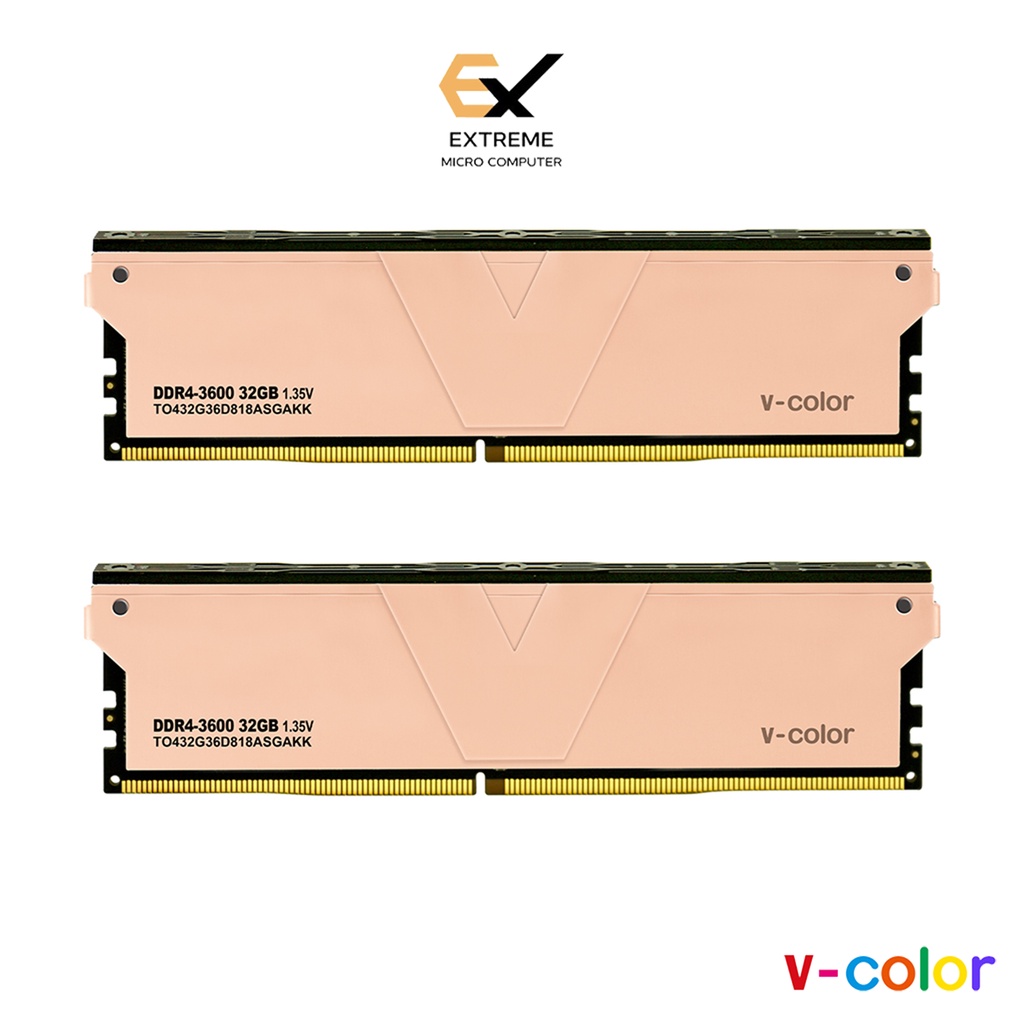 แรมพีซี 64GB (32GBx2) DDR4 3600/4000/4266/4400 MHz v-color SKYWALKER PLUS (NON RGB)