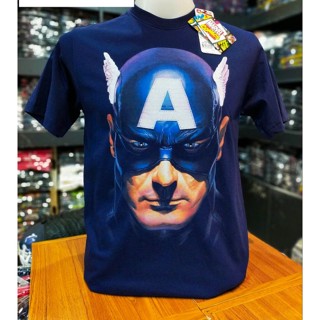 เสื้อยืดMarvel_ลิขสิทธิ์แท้ลายCapTainAmerica.สีกรม(mvx-145)
