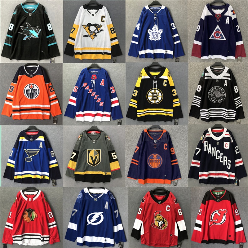 NHL hockey Jersey hockey Jersey เสื้อยืดอินเทรนด์เสื้อแขนยาวพลัสขนาด